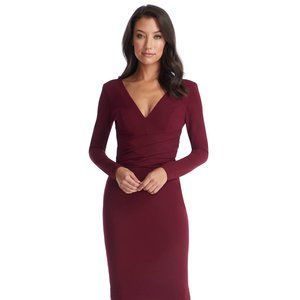 Dress the Population Long Sleeve Burgundy Dress